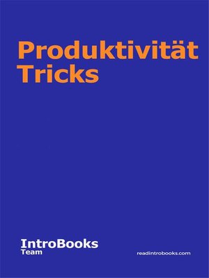 cover image of Produktivität Tricks